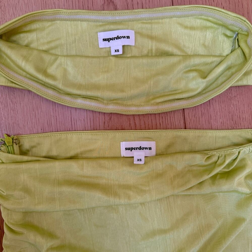 NWOT Superdown Lime Green bandeau top and Skirt Set size XS - Picture 13 of 14